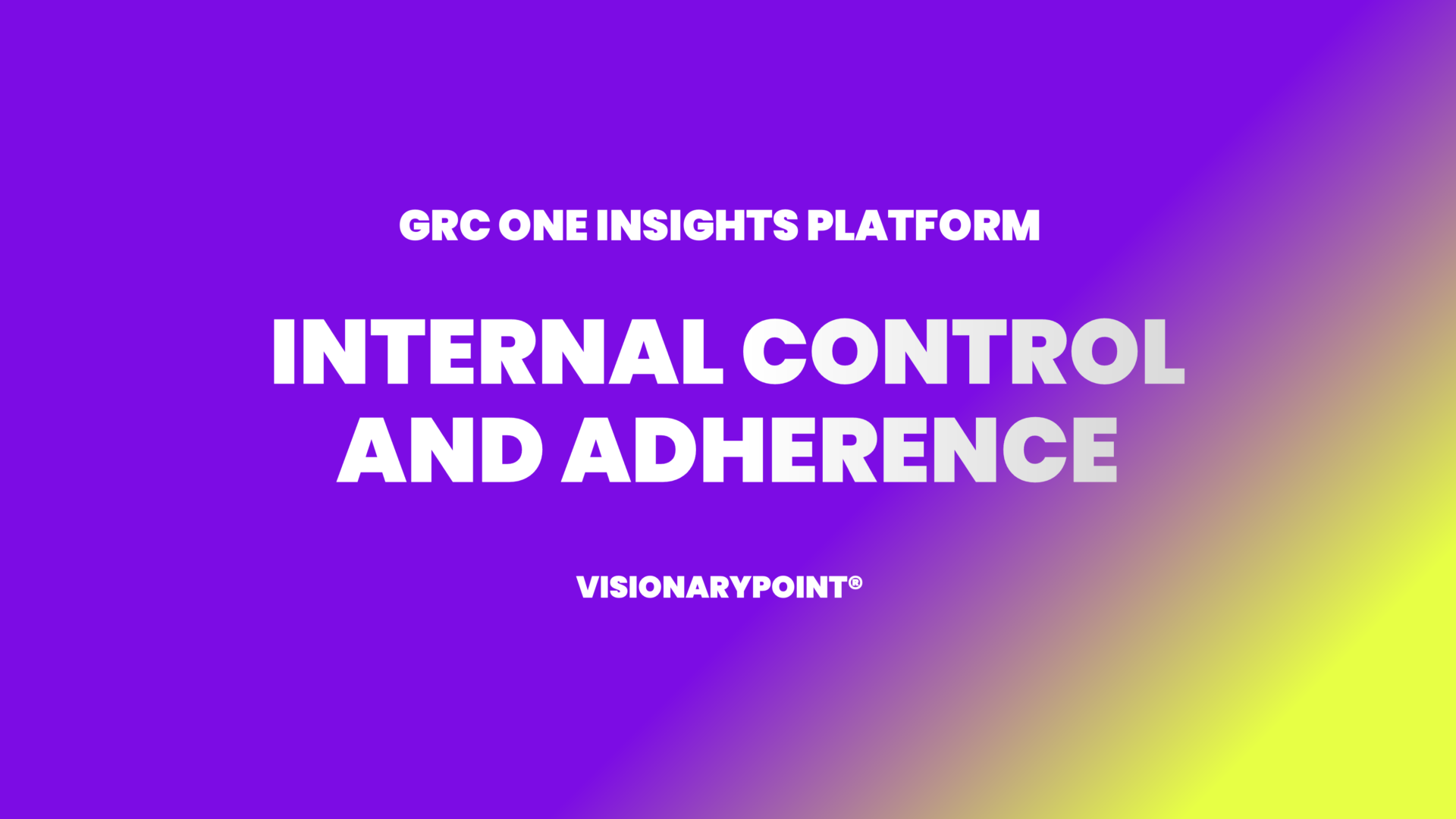 VisionaryPoint Internal Control GRC One Insights Platform
