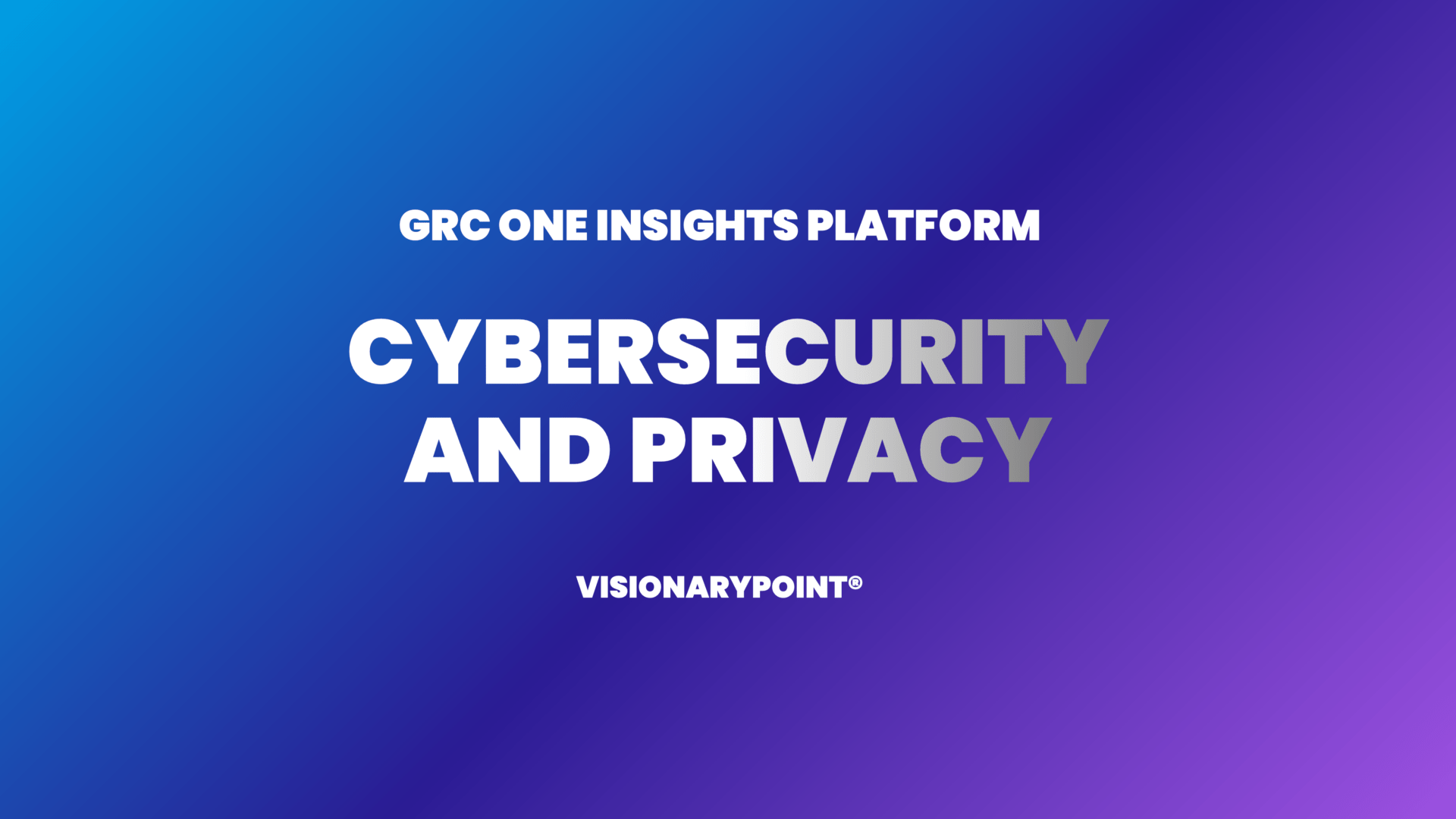 VisionaryPoint Cybersecurity and Privacy GRC One Insights Platform