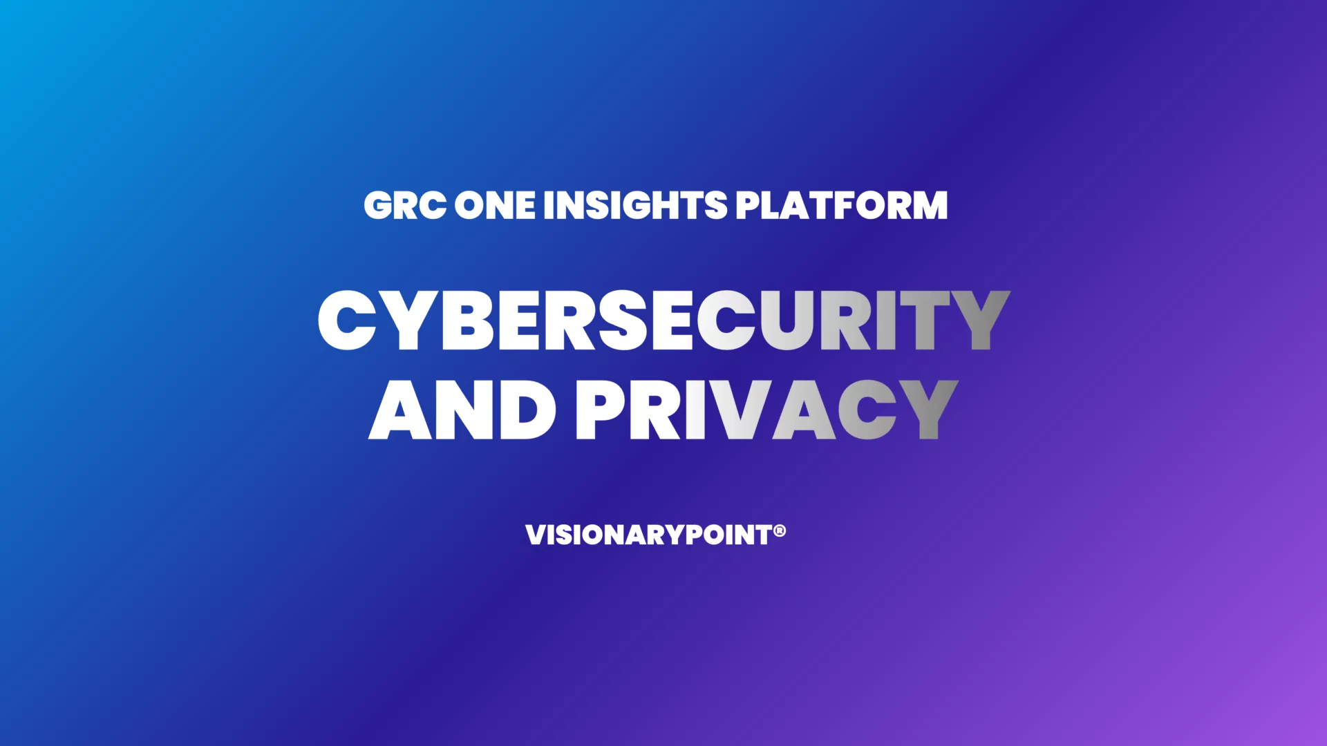 VisionaryPoint Cybersecurity and Privacy GRC One Insights Platform